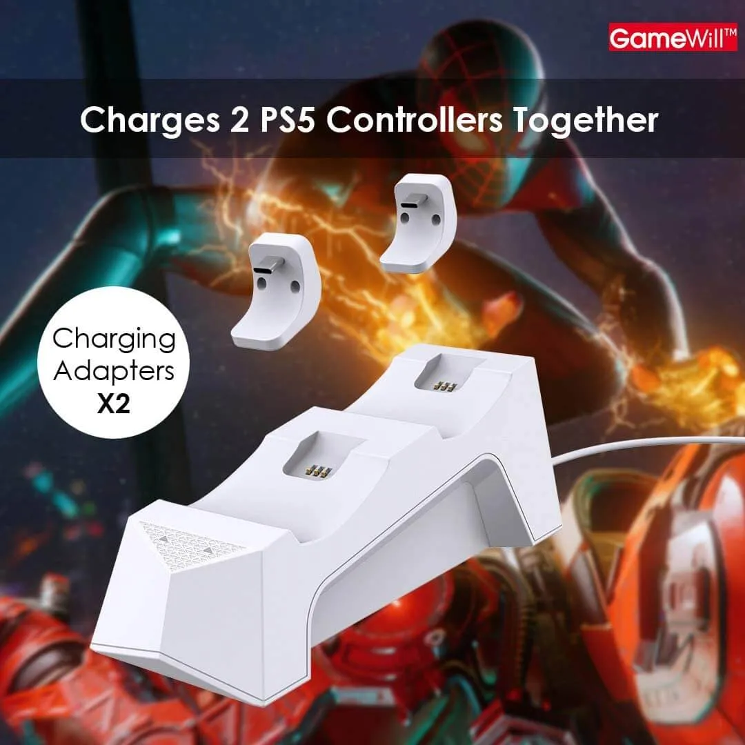 GameWill Dual Charging Dock for PS5 DualSense Wireless Controllers