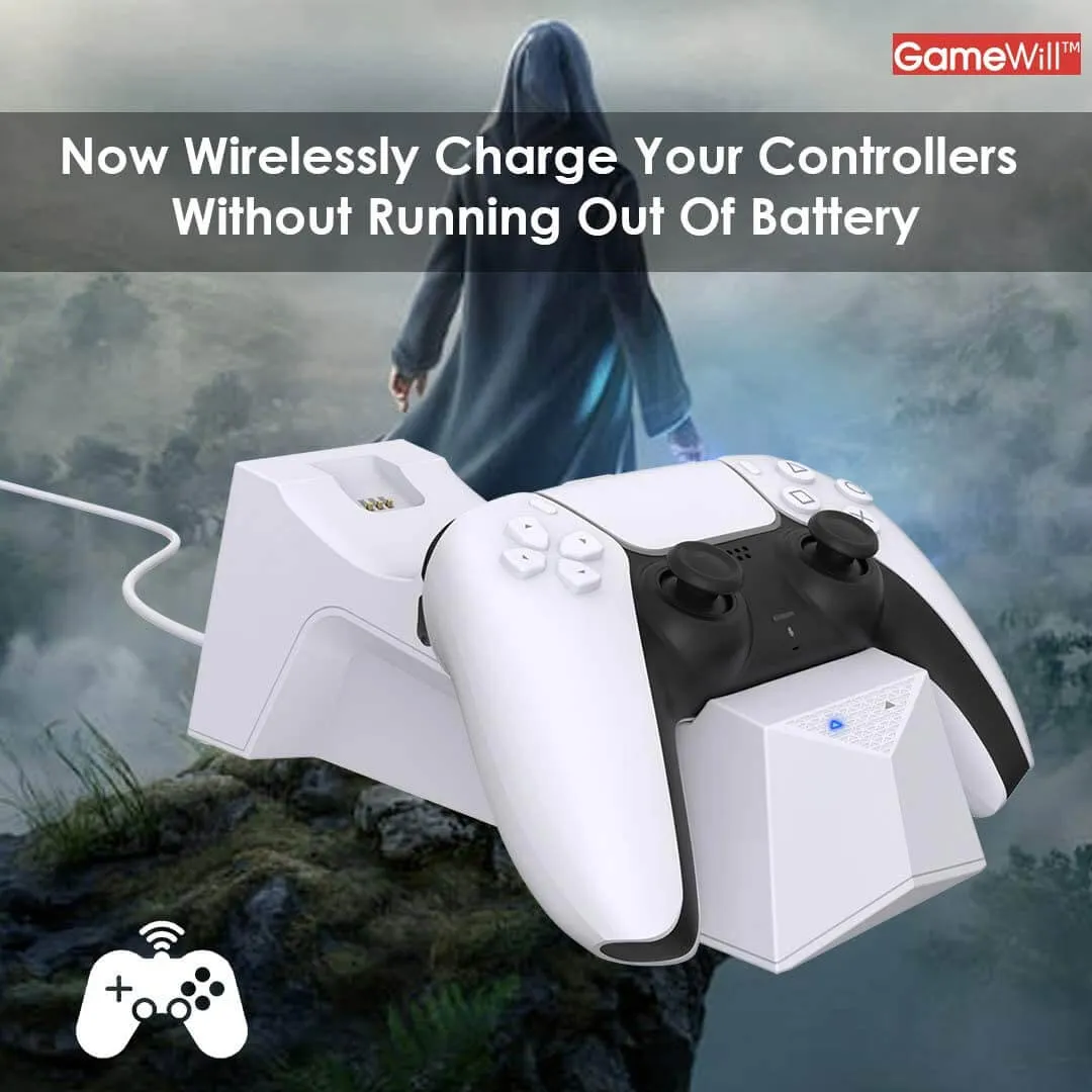 GameWill Dual Charging Dock for PS5 DualSense Wireless Controllers