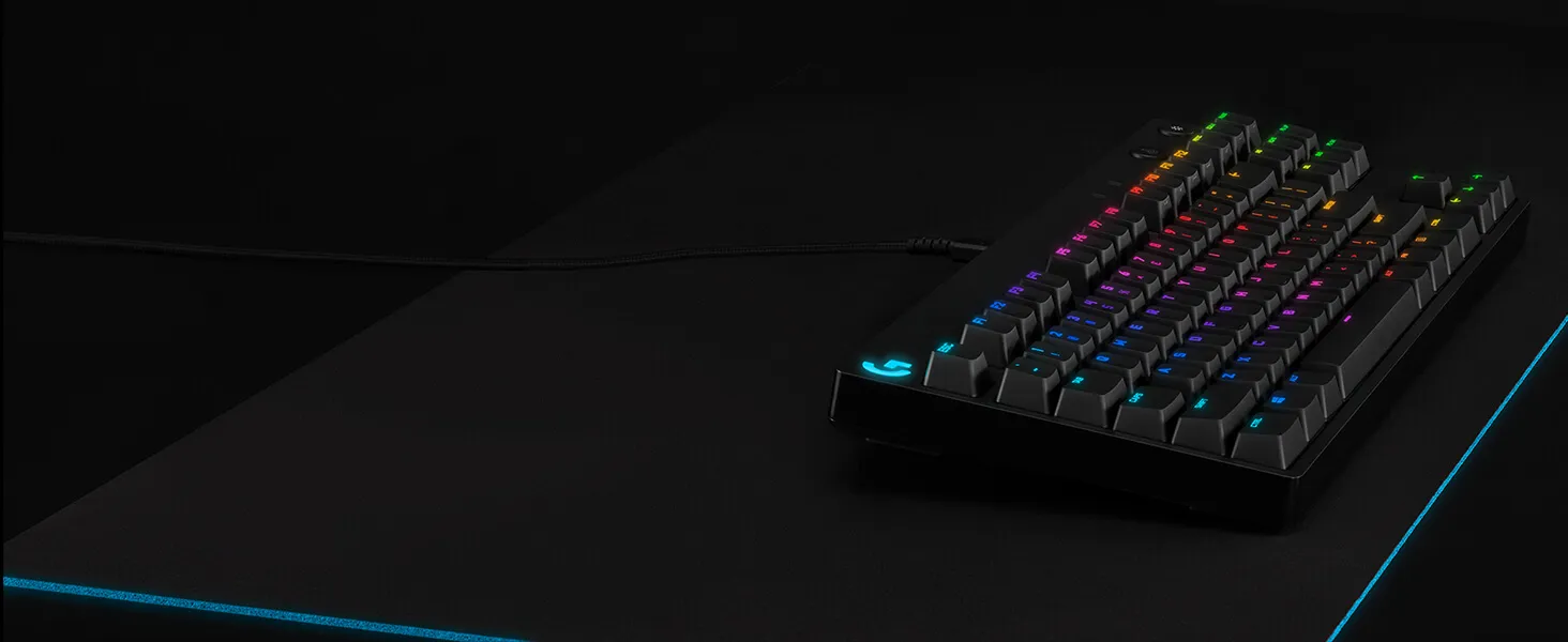 Logitech G PRO RGB Gaming Keyboard with Mechanical Blue Clicky Switches - Black