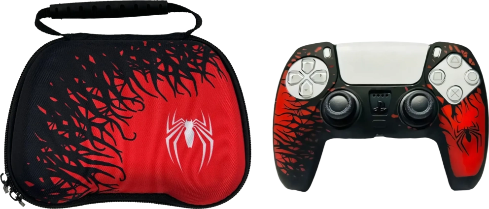 Spider Man Case with Silicone Cover for PS5 Controller 