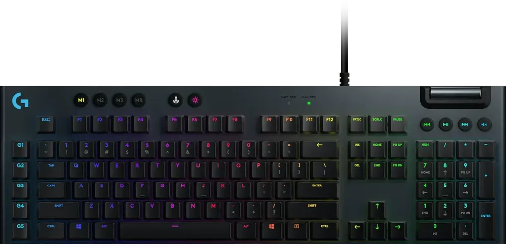 Logitech G815 LIGHTSYNC RGB Wired Mechanical Clicky Gaming Keyboard - Black