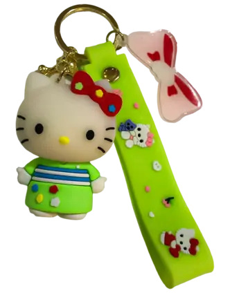 Hello Kitty - Green Neon China Outfit - Keychain Medal