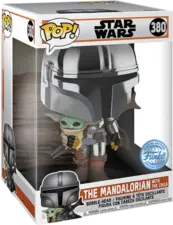 Funko Pop! Jumbo Star Wars - The Mandalorian With Din Grogu (Baby Yoda) - Metallic   for sale in Emirates from Games2all