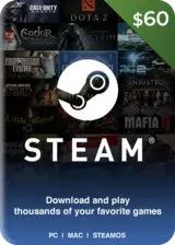 Steam Gift Card USA $60 USD Steam Key -  for sale in Emirates from Games2all