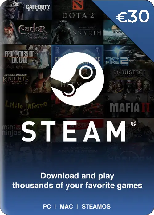 Steam Wallet Gift Card Europe 30 EUR  for sale in Emirates from Games2all