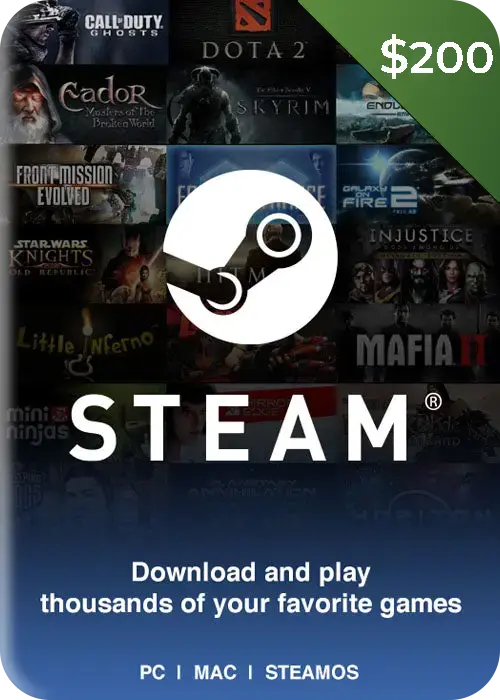 Steam Gift Card USA $200 USD Steam Key  for sale in Emirates from Games2all