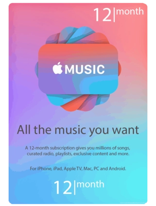 Apple Music 12 Months subscription USA