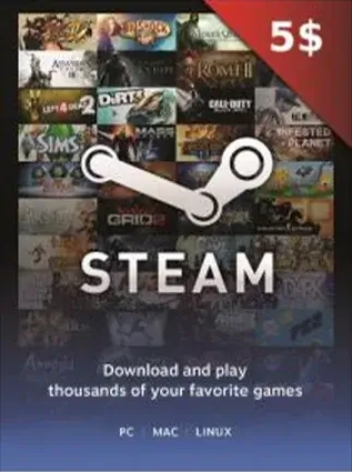 Steam gift card 5$ global Except ( USA - Turkey )