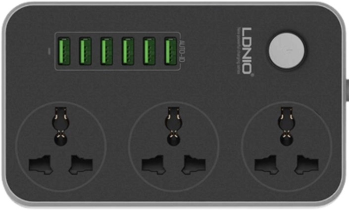 LDNIO SC3604 Power Strip with 6 USB Ports and 3 Power Sockets