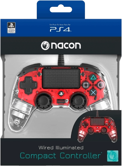 Nacon Wired Illuminated Compact PS4 Controller- Red  for sale in Emirates from Games2all