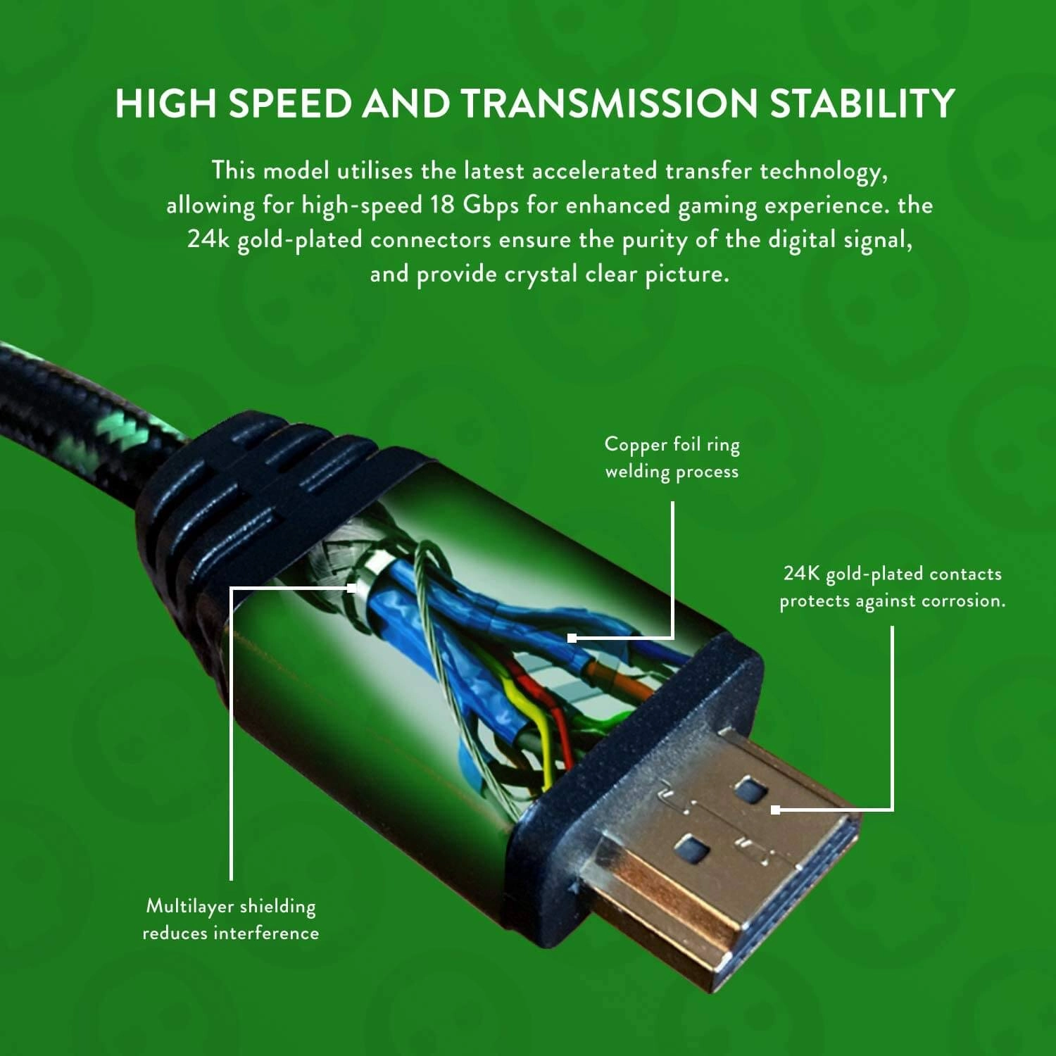 NUMSKULL 4K Ultra HD HDMI 2.0 Cable - 2m (7ft) (Xbox Design)  for sale in Emirates from Games2all