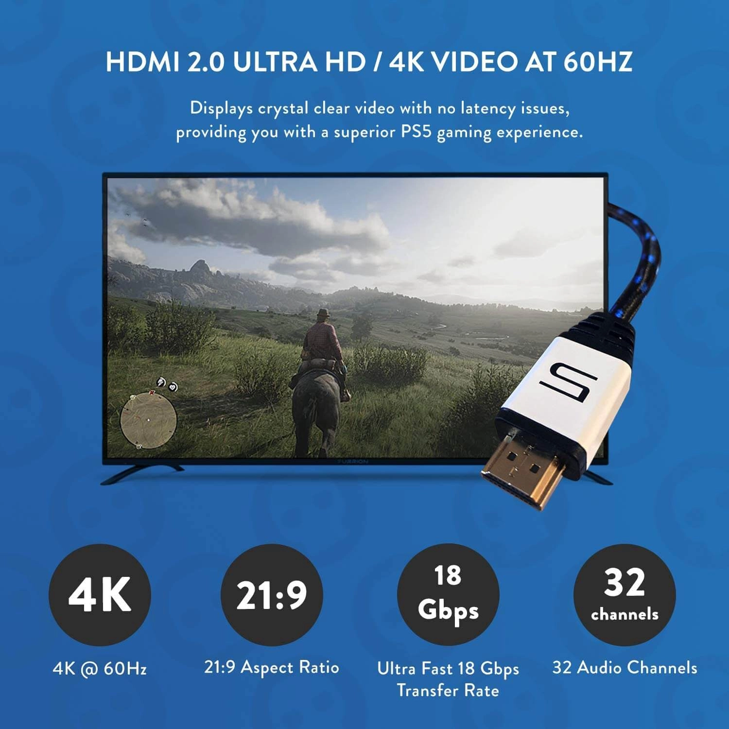 NUMSKULL 4K Ultra HD HDMI 2.0 Cable - 2m (7ft) (PS5 Design)  for sale in Emirates from Games2all