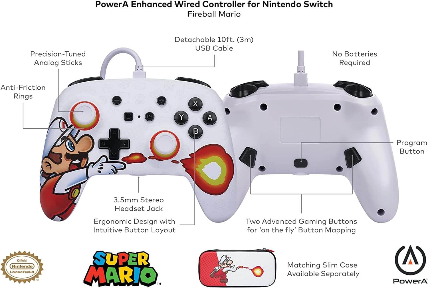 PowerA Enhanced Wired Controller for Nintendo Switch - Fireball Mario  for sale in Emirates from Games2all