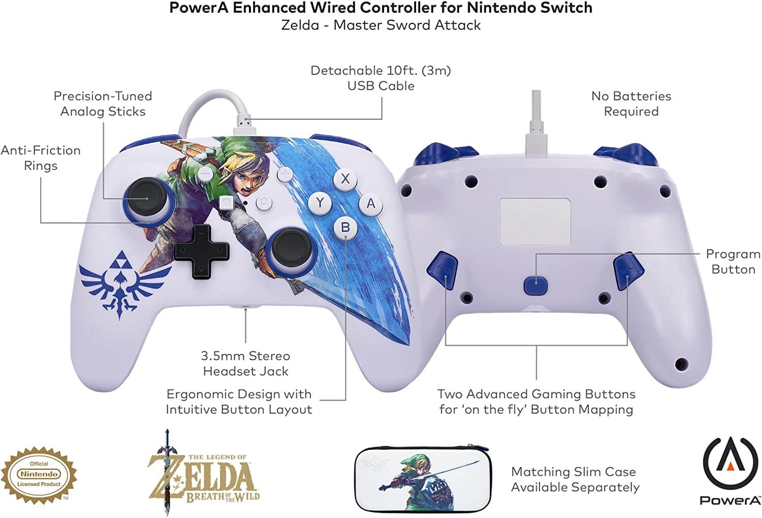 PowerA Enhanced Zelda Wired Controller for Nintendo Switch - Master Sword Attack  for sale in Emirates from Games2all