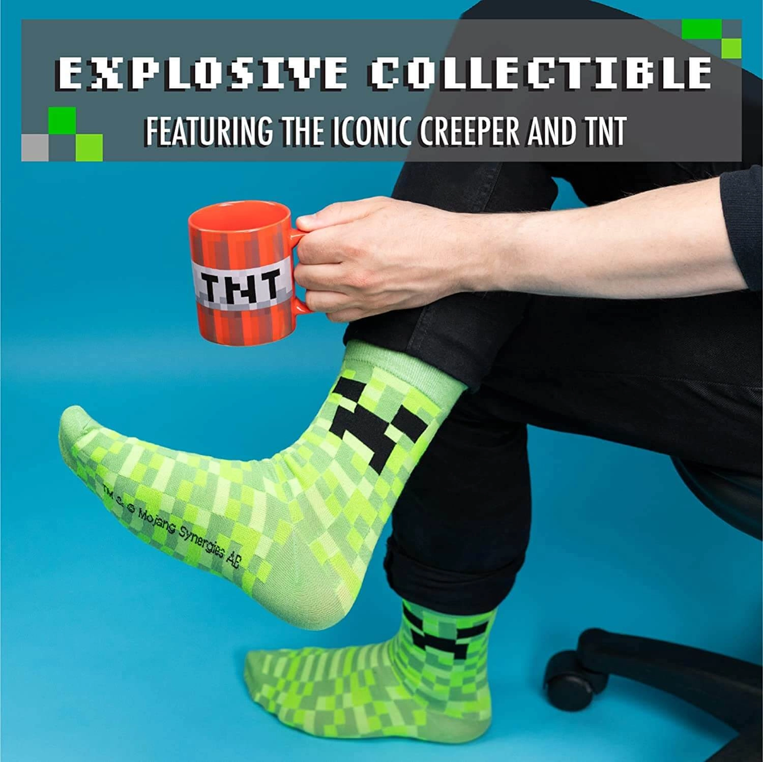 Paladone Minecraft Mug and Socks (TNT and Creeper Design)  for sale in Emirates from Games2all