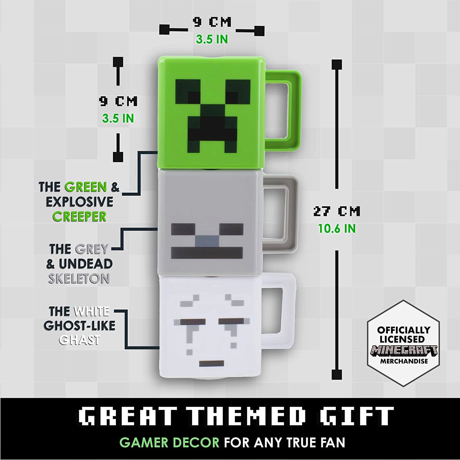 Paladone Minecraft 3x Stacking Mugs  for sale in Emirates from Games2all