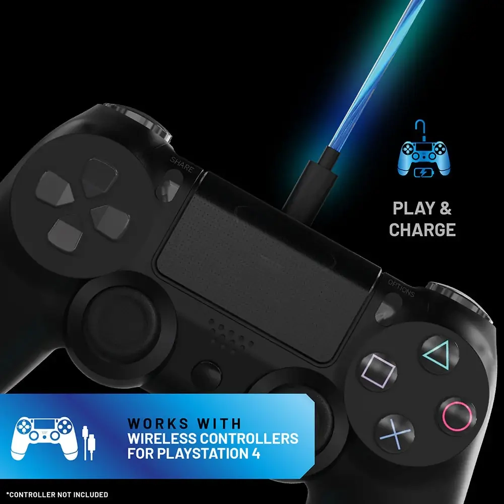 4Gamers Light Up Charging Cable 3m for PS4  for sale in Emirates from Games2all