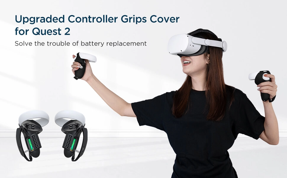 KIWI design Controller Knuckle Grips Cover for Oculus Quest 2 - Black  for sale in Emirates from Games2all