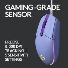 Logitech G203 Wired Gaming Mouse - Purple (Lilac)  for sale in Emirates from Games2all