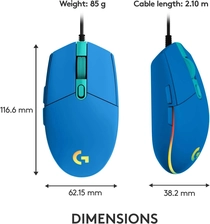 Logitech G203 Wired Gaming Mouse - Blue  for sale in Emirates from Games2all