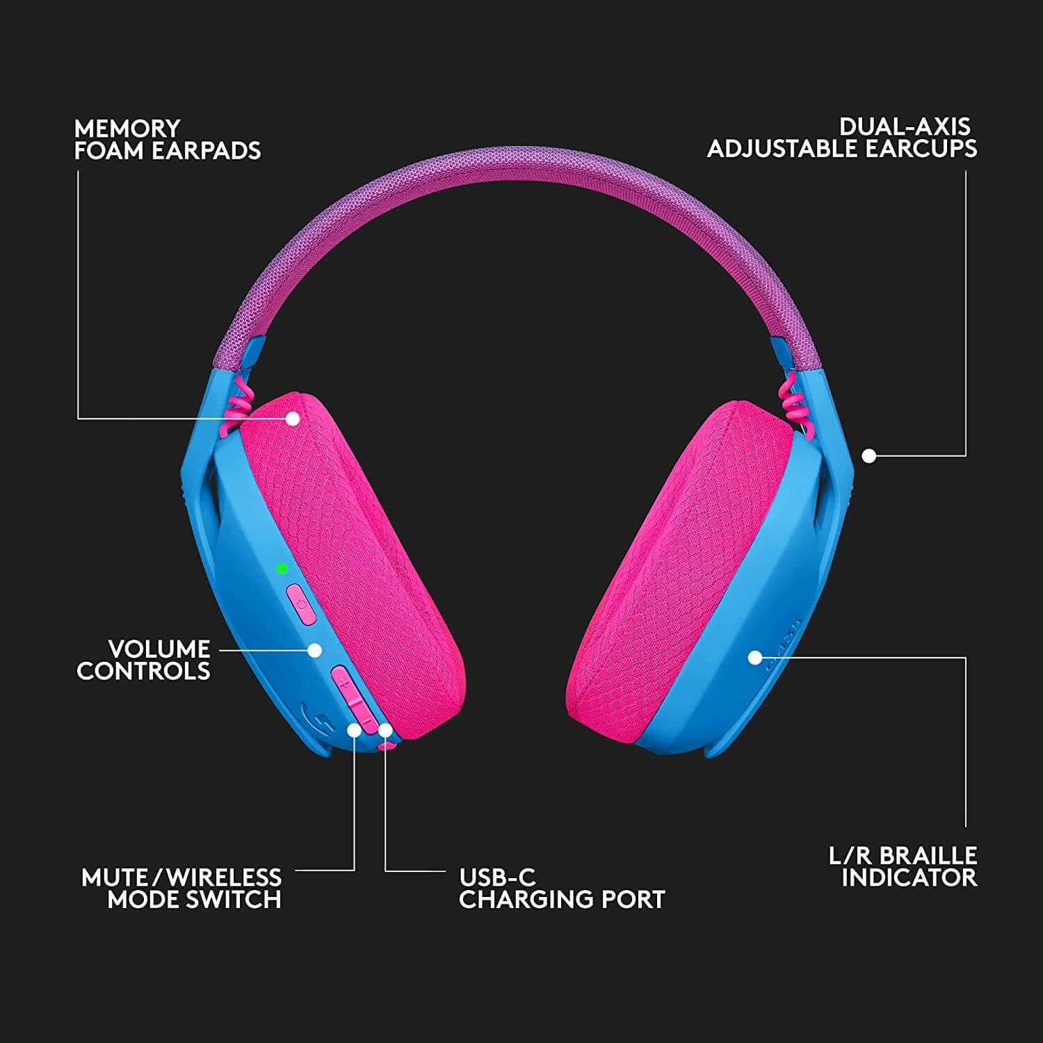 Logitech G435 Wireless Gaming Headset for PC - Blue and Pink  for sale in Emirates from Games2all