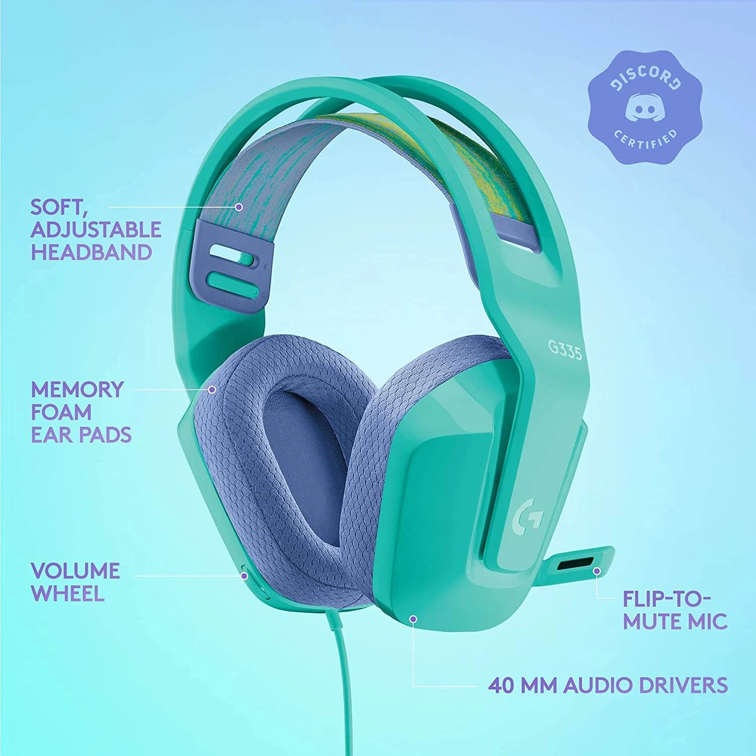 Logitech G335 Wired Gaming Headset - Mint Green  for sale in Emirates from Games2all