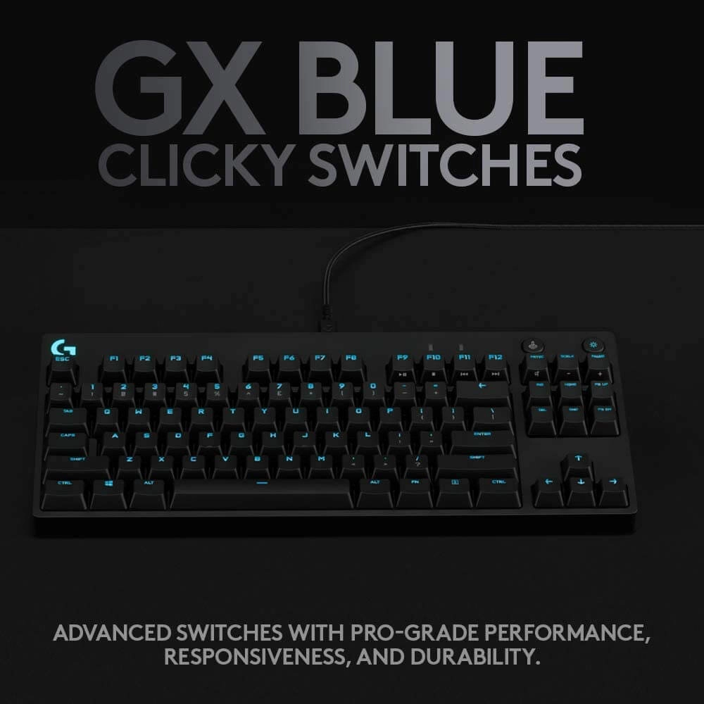 Logitech G PRO RGB Gaming Keyboard with Mechanical Blue Clicky Switches - Black  for sale in Emirates from Games2all