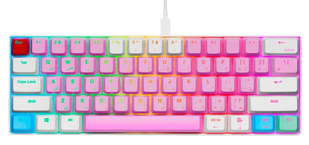 GamerTek GK60 Mini Pro Gaming Keyboard - Cotton Candy Pink  for sale in Emirates from Games2all