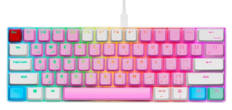 GamerTek GK60 Mini Pro Gaming Keyboard - Cotton Candy Pink  for sale in Emirates from Games2all