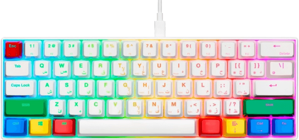 GamerTek GK60 Mini Pro Keyboard - White RGBY  for sale in Emirates from Games2all