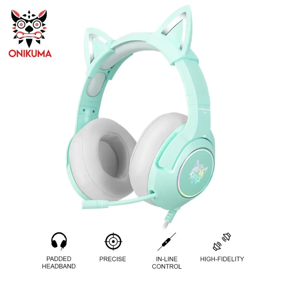 Onikuma K9 Wired RGB Gaming Headset - Green  for sale in Emirates from Games2all