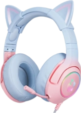 Onikuma K9 Wired RGB Gaming Headset - Pink and Blue