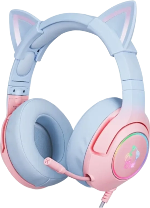 Onikuma K9 Wired RGB Gaming Headset - Pink and Blue