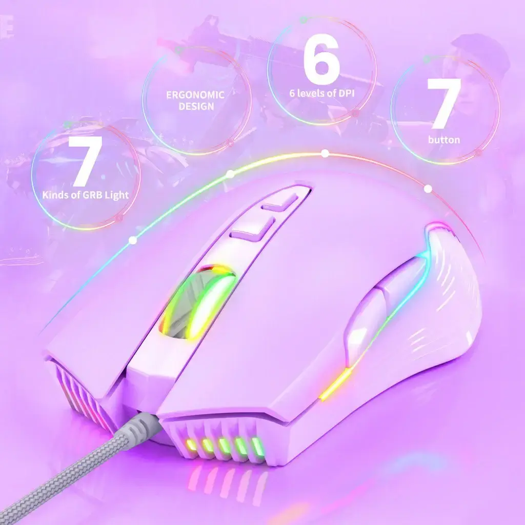 Onikuma CW905 RGB Gaming Mouse - Purple  for sale in Emirates from Games2all