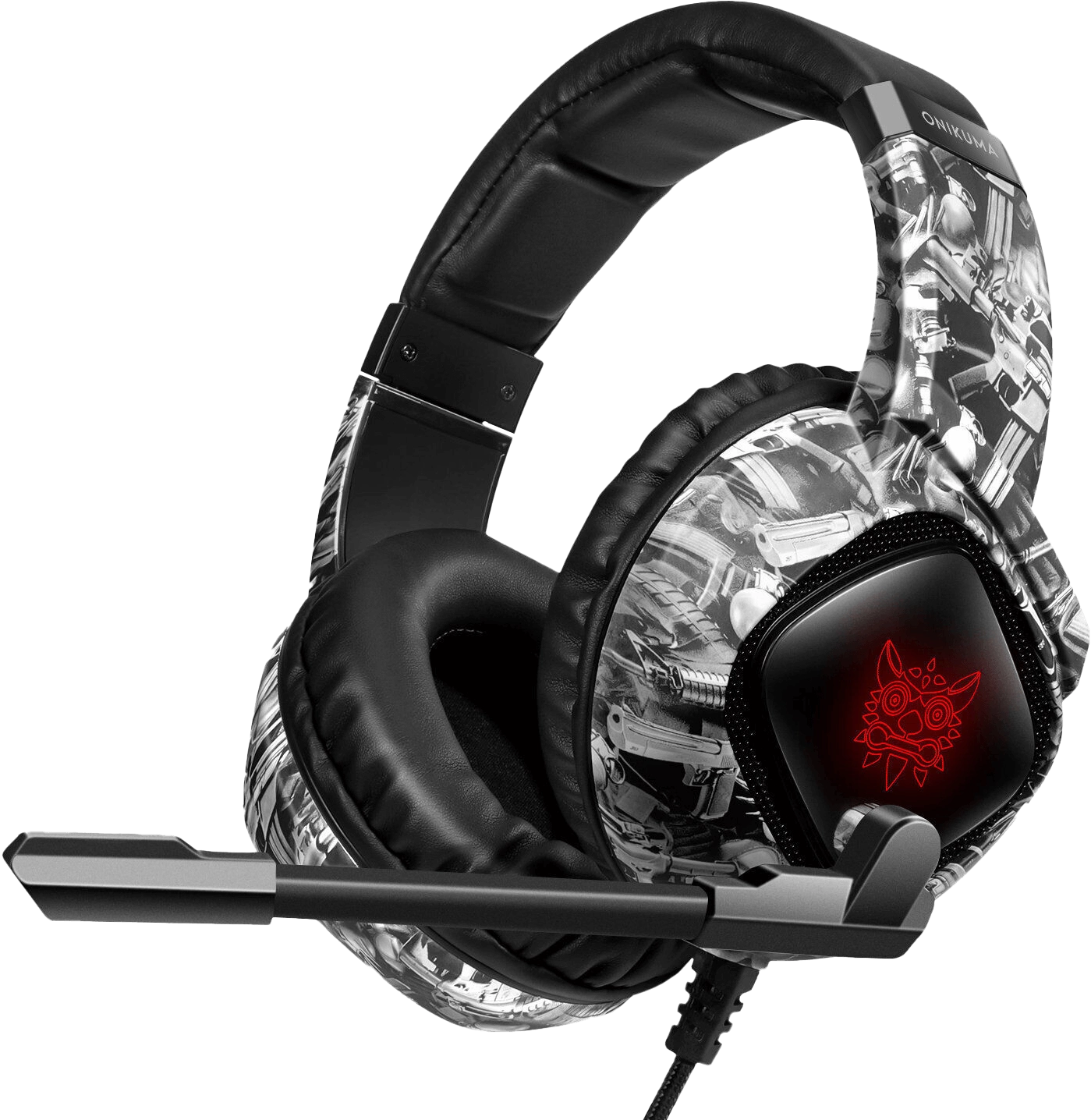 Onikuma K19 RGB Wired Gaming Headset - Grey Camouflage  for sale in Emirates from Games2all