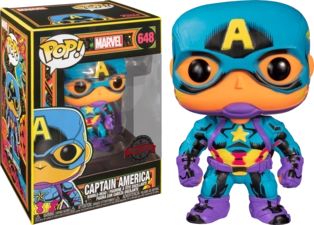 Funko Pop! Marvel: Black Light Captain America (Exc)  for sale in Emirates from Games2all