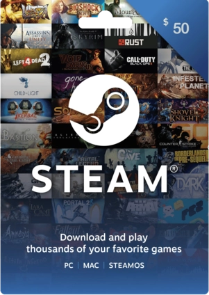 Steam Wallet Gift Card USA 50 USD