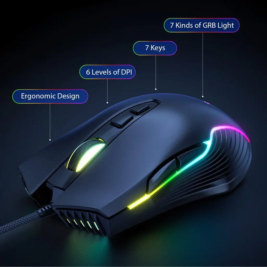 Onikuma CW905 RGB Gaming Mouse - Black  for sale in Emirates from Games2all