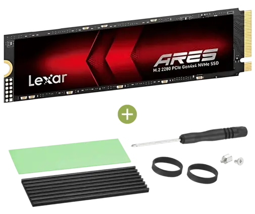 Lexar M.2 ARES Gen 4 NVMe 2TB SSD + Heatsink for PS5