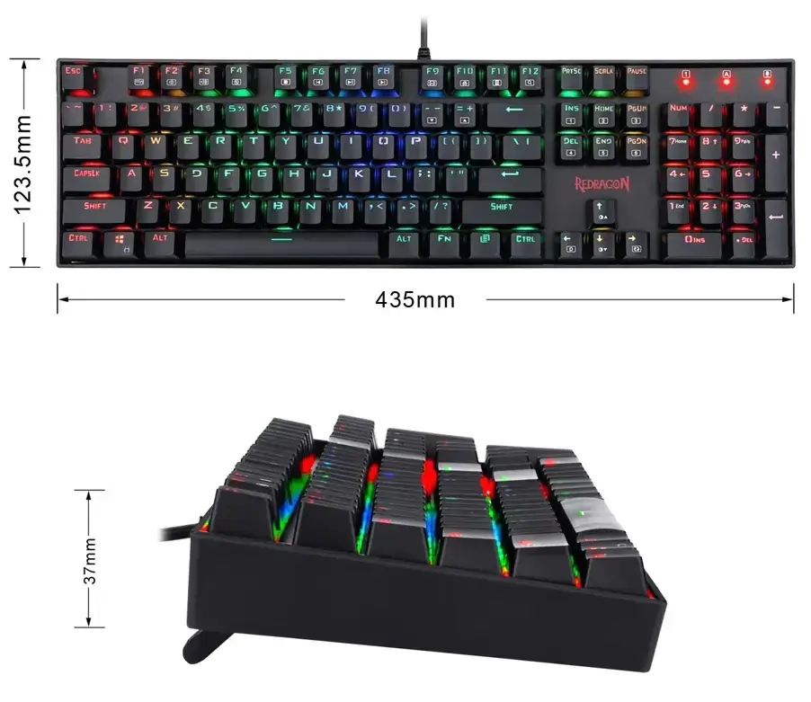 Redragon Wired K551 RGB Mechanical Gaming Keyboard with Cherry MX Blue Switches  for sale in Emirates from Games2all