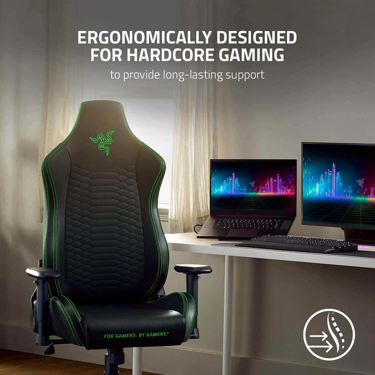 Razer Iskur X Ergonomic Gaming Chair - Black and Green  for sale in Emirates from Games2all