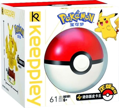 Keeppley Pokemon Mini Pikachu Building Blocks with Poke Ball - 61 Pieces