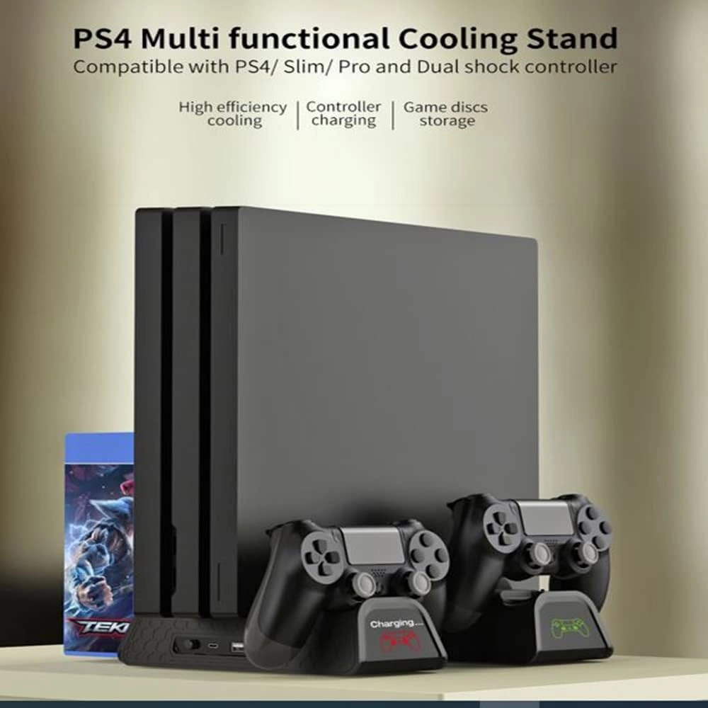 Dobe Cooling Stand with Charging Station for PS4 Console - Black  for sale in Emirates from Games2all