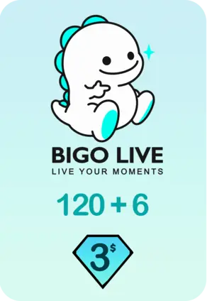 Bigo Live 120 + 6 Bonus Diamonds 3 USD Gift Card - Global