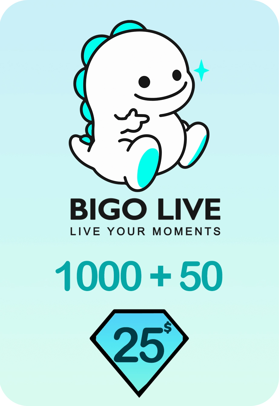 Bigo Live 1000 + 50 Bonus Diamonds 25 USD Gift Card - Global  for sale in Emirates from Games2all