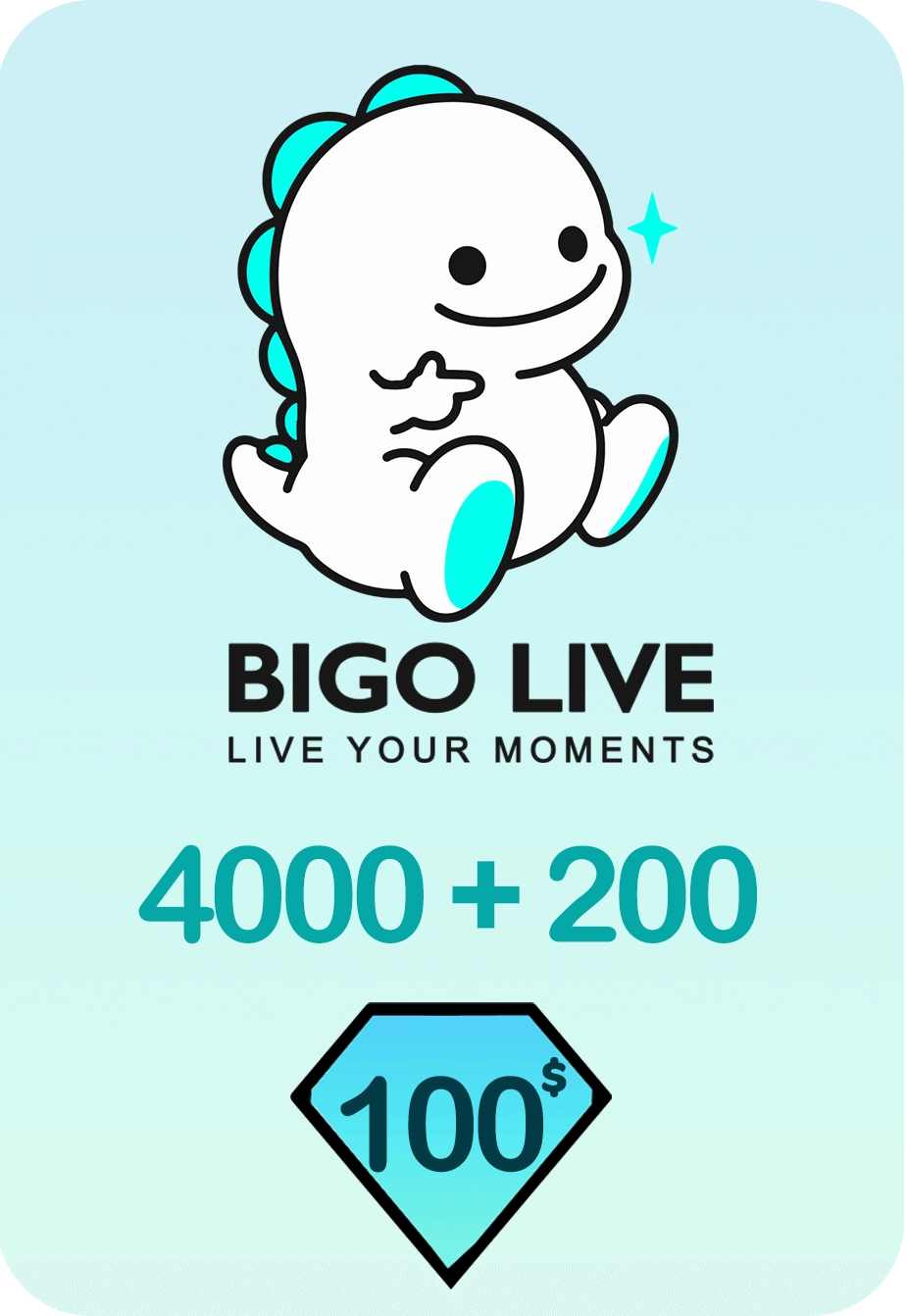 Bigo Live 4000 + 200 Bonus Diamonds 100 USD Gift Card - Global  for sale in Emirates from Games2all