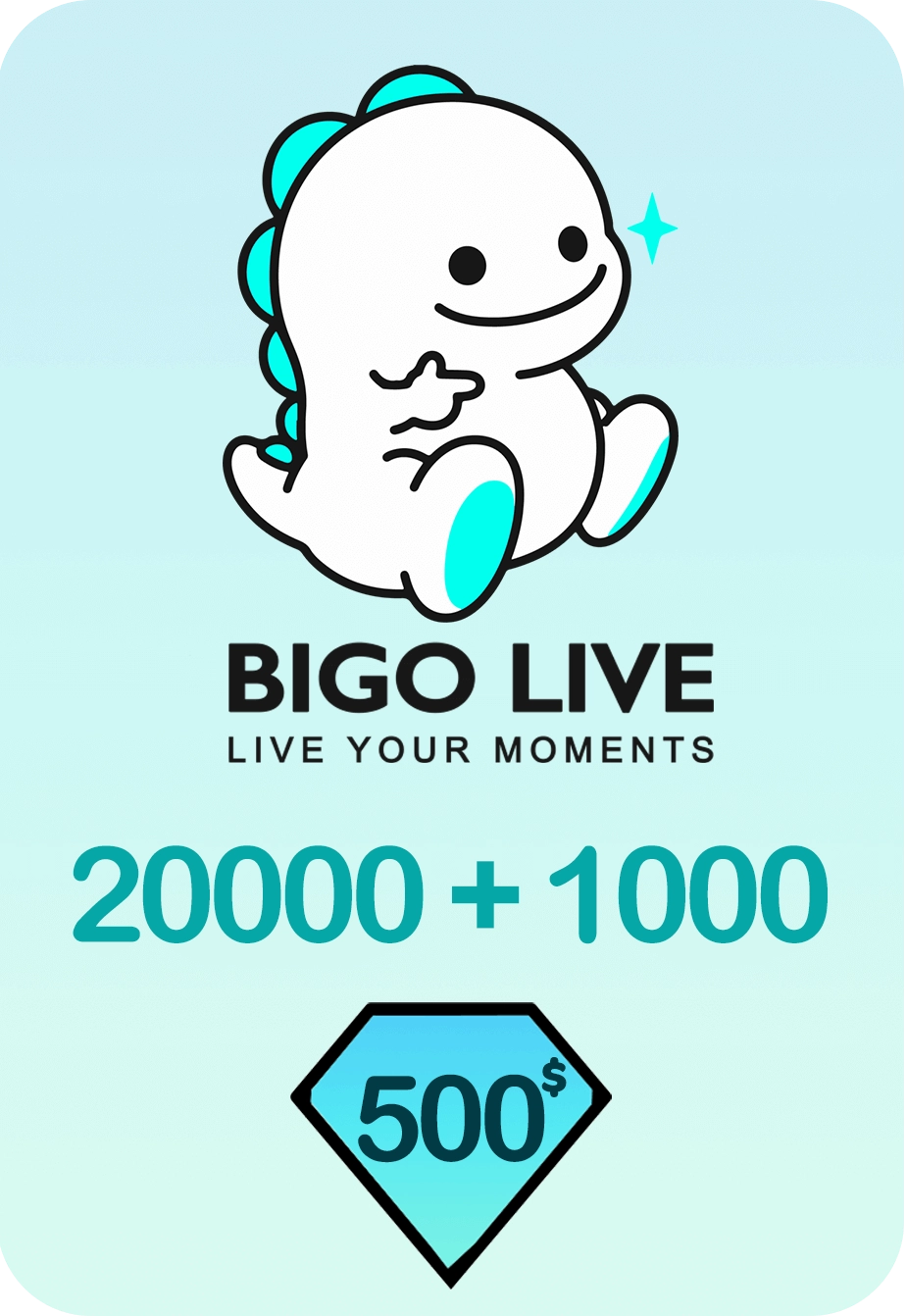 Bigo Live 20000 + 1000 Bonus Diamonds 500 USD Gift Card - Global  for sale in Emirates from Games2all