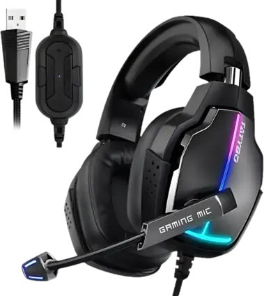 KOTION EACH G1 PRO Wired RGB PC Gaming Headset - Black